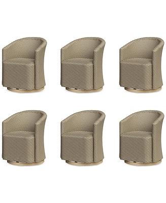 Reid Outdoor Dining 6pc Swivel Chair Set, Created for Macy's