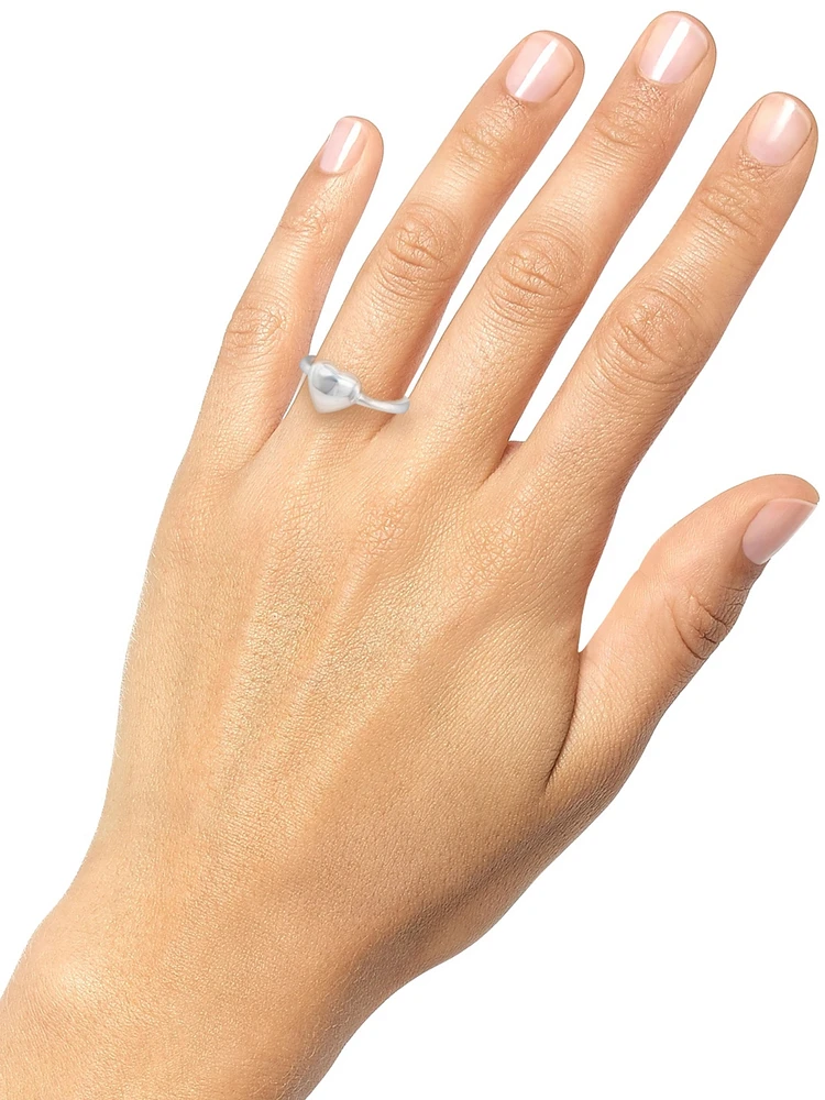 Devata Puffy Heart Ring in Sterling Silver