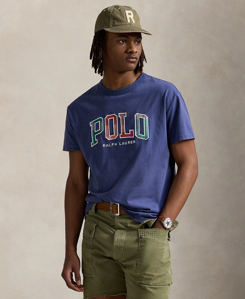 Polo Ralph Lauren Men's Classic-Fit Madras-Logo Jersey T-Shirt