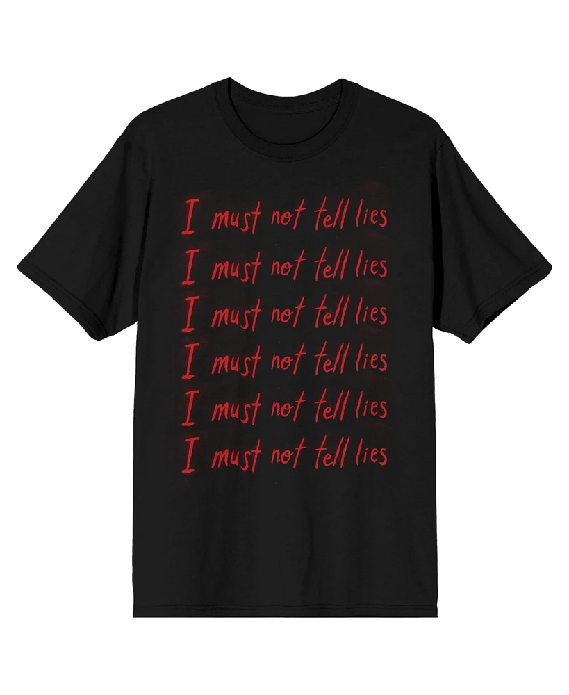 Harry Potter Men's I Must Not Tell Lies Repeated Text Black T-shirt-xl