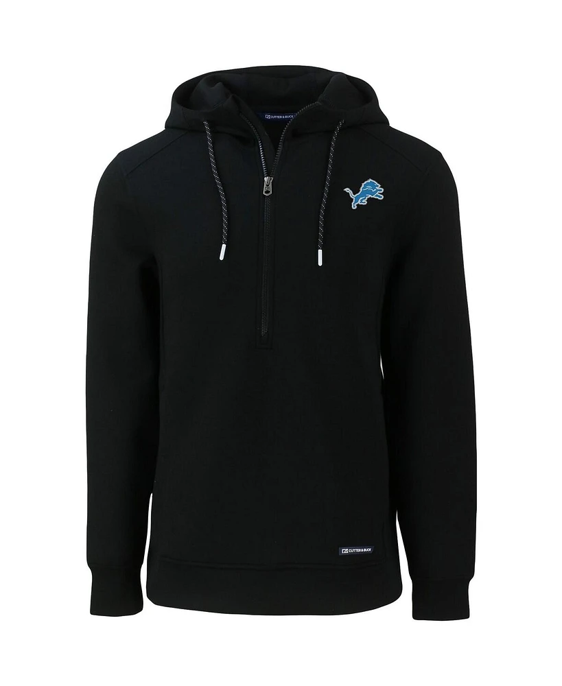 Cutter & Buck Men's Detroit Lions Primary Mark Roam Half-Zip Pullover Hoodie
