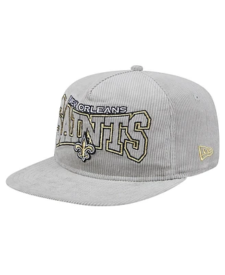 New Era Men's Gray New Orleans Saints Corduroy Golfer Adjustable Hat