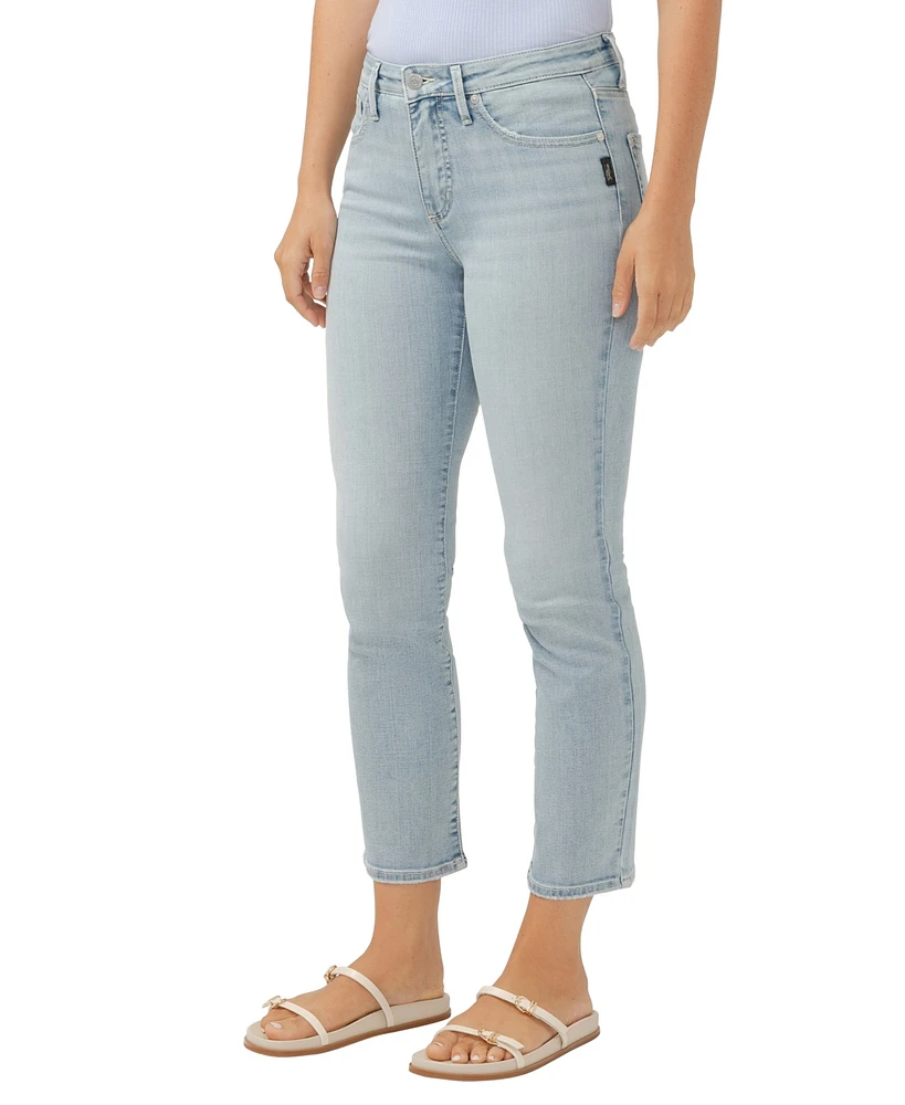 Silver Jeans Co. Women's Isbister High Rise Ankle Straight Leg Luxe Stretch