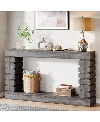Tribesigns 70.8-Inch Long Console Table, Wood Entryway Table with Storage, Narrow Sofa Table Couch Table for Living Room Entryway Hallway