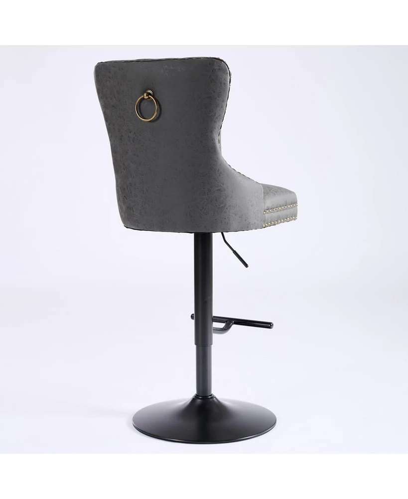 Set of 2 Adjustable Swivel Bar Stools, Modern Chairs for Home,Kitchen, and Pub-The Pop Home