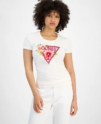 Guess Women's Rhinestone Logo T-Shirt