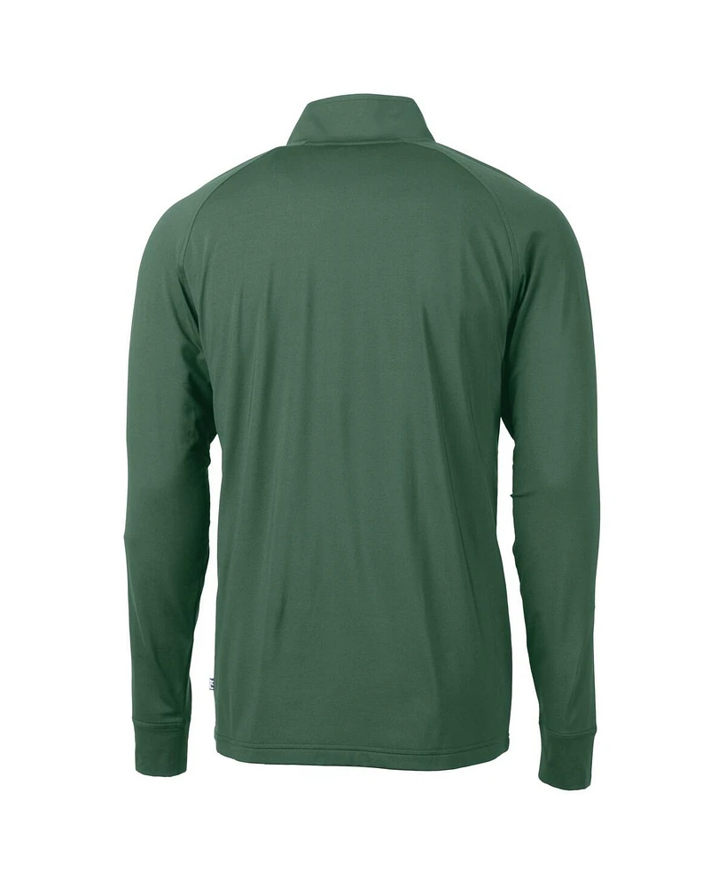 Cutter & Buck Men's Hunter Green Notre Dame Fighting Irish Play Like A Champion Today Adapt Eco Knit Stretch DryTec Quarter-Zip Top