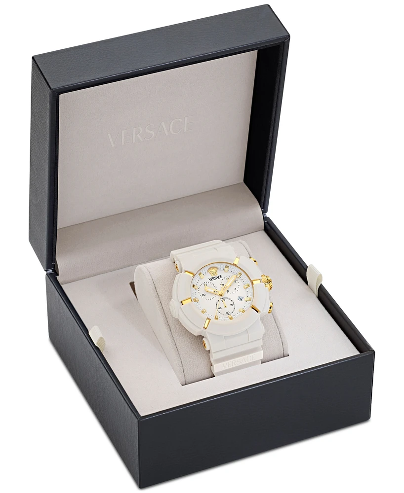 Versace Men's Swiss Chronograph Real Active White Tpu Strap Watch 45mm