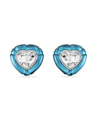 Swarovski Dulcis Rhodium Plated Heart Clip-On Earrings