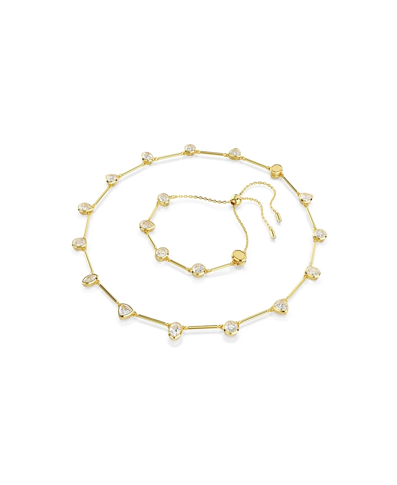Swarovski Imber Mixed Cuts White Gold-Tone Plated Tennis Necklace