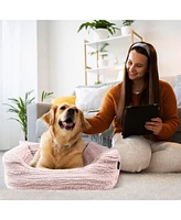 Reserve Jacquard Cuddler, Ultra-Soft & Elegant Pet Bed for Dogs Cats, Pink