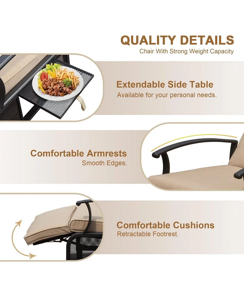 Mondawe Adjustable Patio Recliner Chair Lounge Chairs