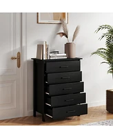 Modern 5-Drawer Chest Dresser for Bedroom or Entryway Storage and Organization