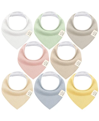 KeaBabies 8pk Quin Bandana Bibs, Baby Bibs for Drooling and Teething, Cotton Drool Girl, Boy