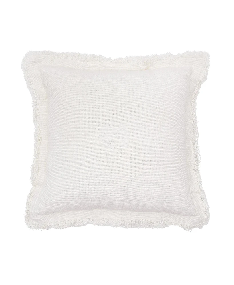 18" x 18" Sawyer Cream Solid Woven Square Accent Throw Pillow