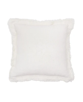 18" x 18" Sawyer Cream Solid Woven Square Accent Throw Pillow