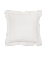 18" x 18" Sawyer Cream Solid Woven Square Accent Throw Pillow