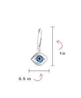 Bling Jewelry Turkish Blue Nazar Evil Eye Dangle Earrings Murano Glass & Sterling Silver Hooks