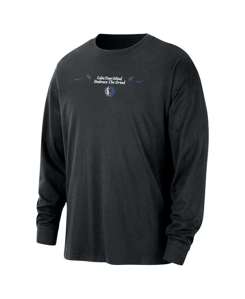 Nike Men's Black Dallas Mavericks Courtside Oversized Long Sleeve T-Shirt