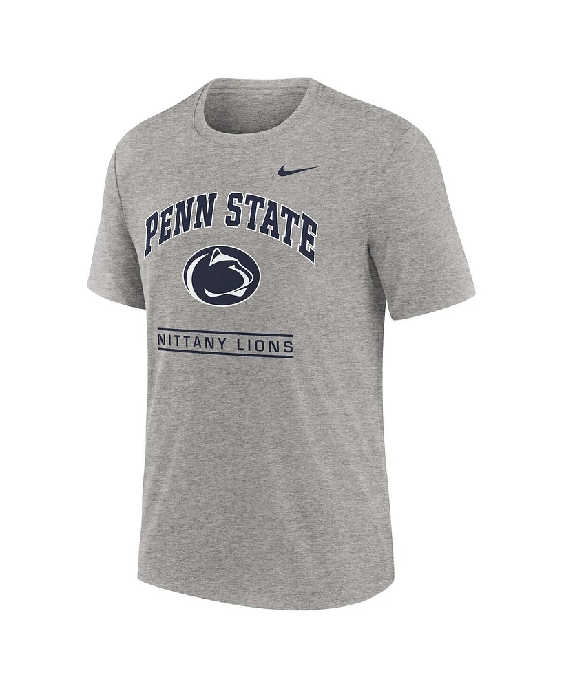 Nike Men's Heather Gray Penn State Nittany Lions Arch Over Logo Tri-Blend T-Shirt