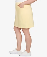 Hearts Of Palm Plus Size Making Waves Solid Tech Stretch Pull On Skort