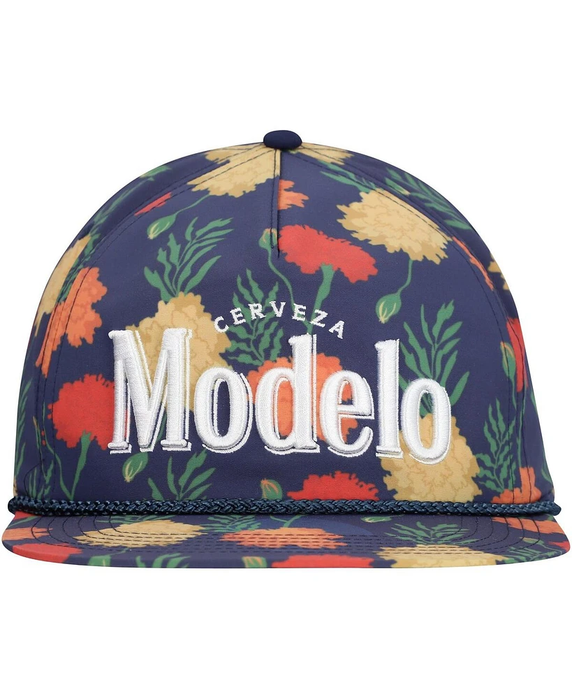 Lids Men's Navy Modelo Beer Rope Floral Golfer Adjustable Hat