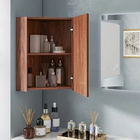 23.5" Wall Mounted Storage Organizer Corner Medicine Cabinet with Mirror