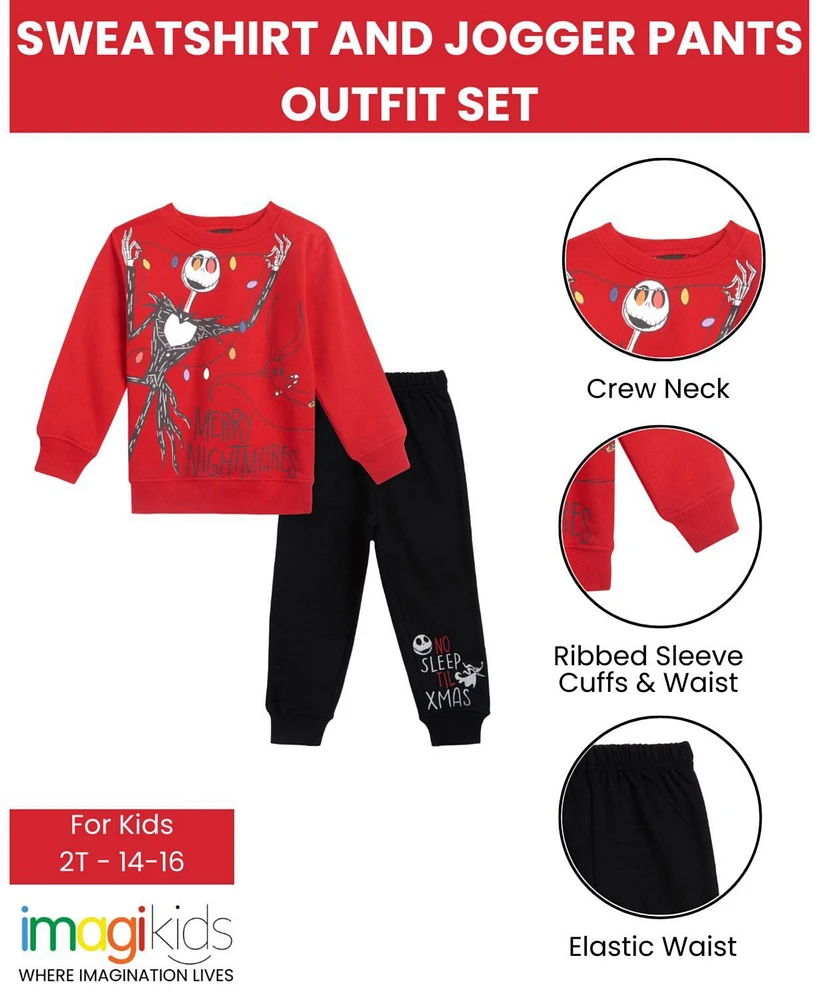Nightmare Before Christmas Boys Disney Fleece Sweatshirt and Jogger Pants Outfit Set