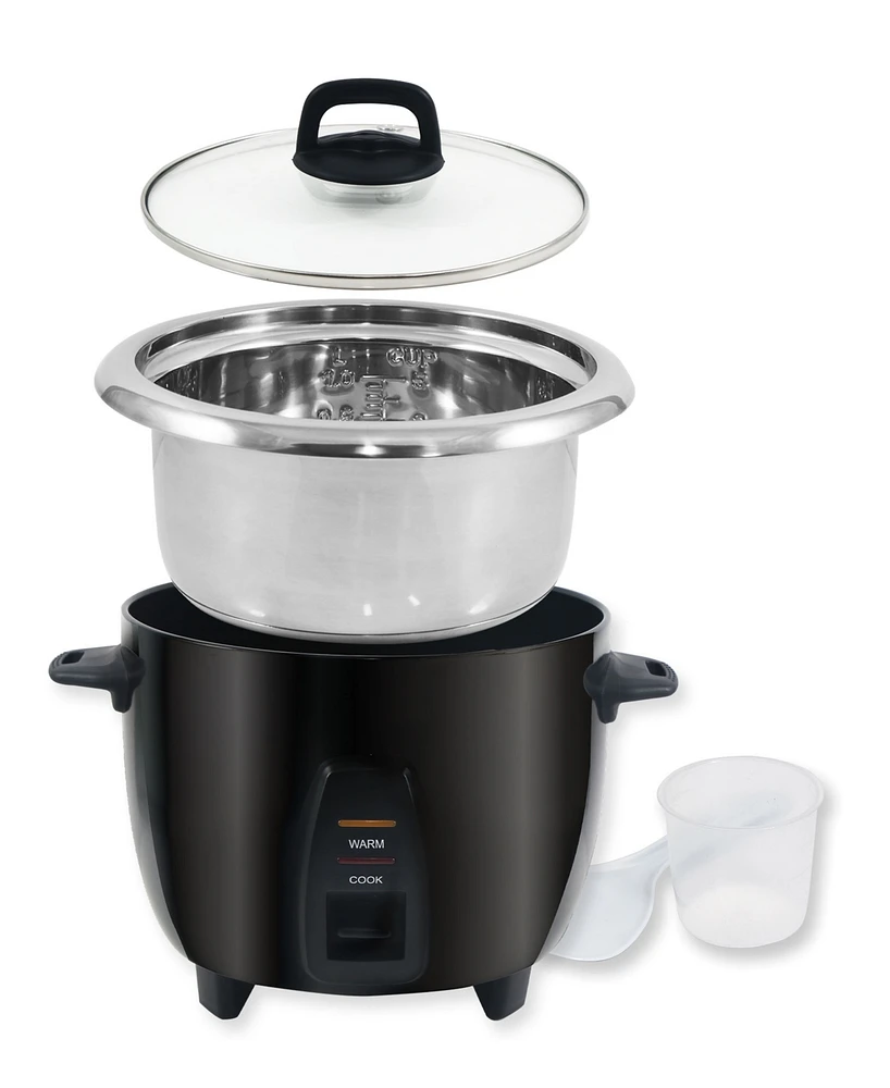 Elite Cuisine 10-Cup Rice Cooker with Stainless-Steel Inner Pot
