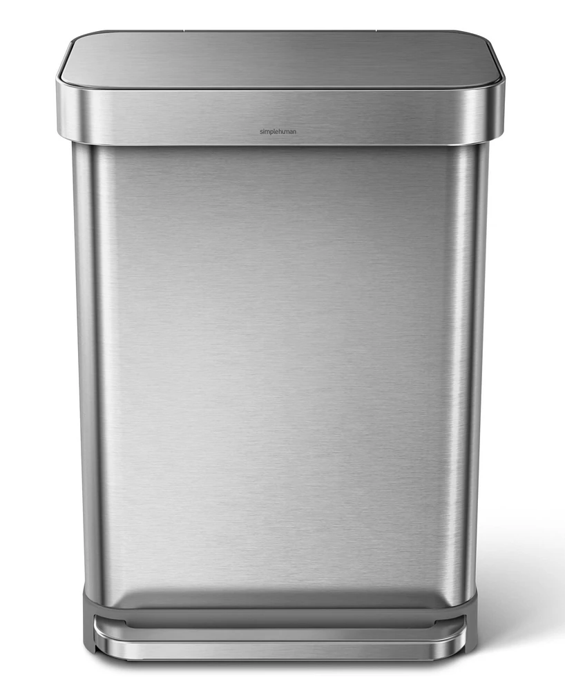 simplehuman 55 Liter Rectangular Kitchen Trash Can with Liner Pocket
