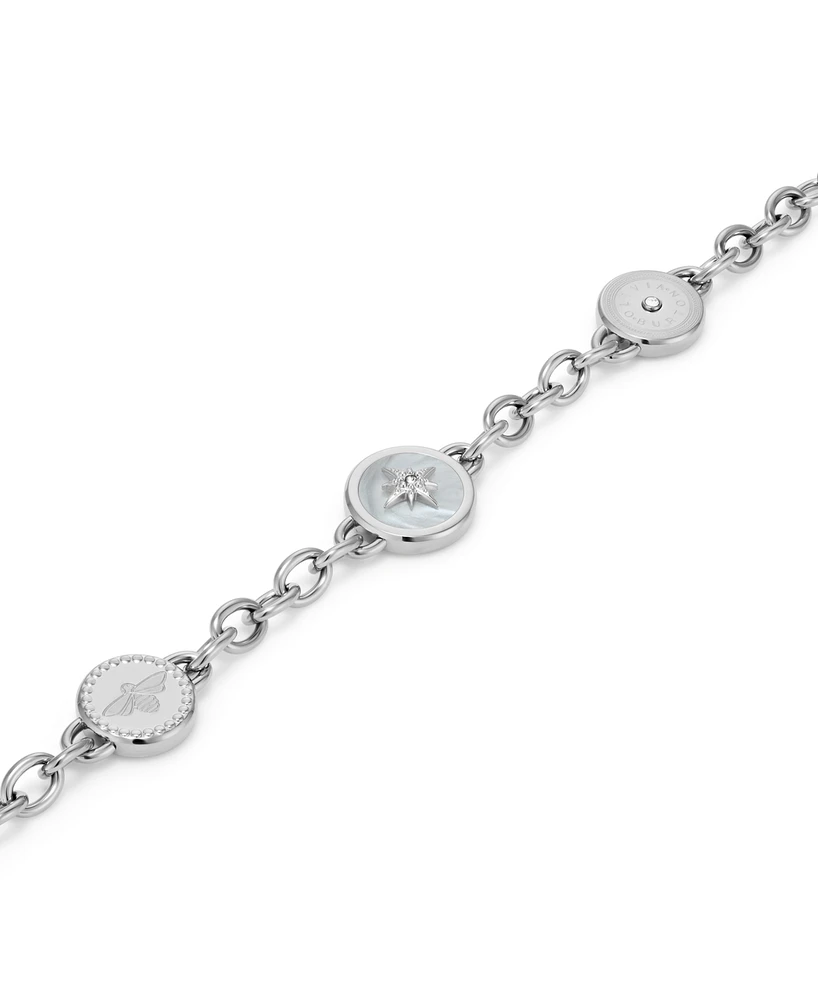 Olivia Burton Signature Charms Silver Tone Bracelet