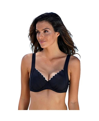 Lascana Women's Scalloped Underwire Bikini Swimsuit Top Bra Sizing