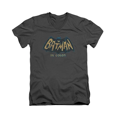 Batman Classic Tv Mens In Color Short Sleeve Adult V Neck Premium Cotton Tee / T-Shirt