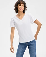 Nautica Jeans Women's Lace-Trim V-Neck T-Shirt