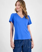 Nautica Jeans Women's Lace-Trim V-Neck T-Shirt