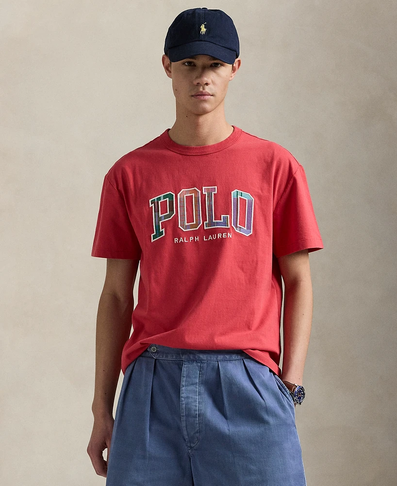 Polo Ralph Lauren Men's Classic-Fit Madras-Logo Jersey T-Shirt