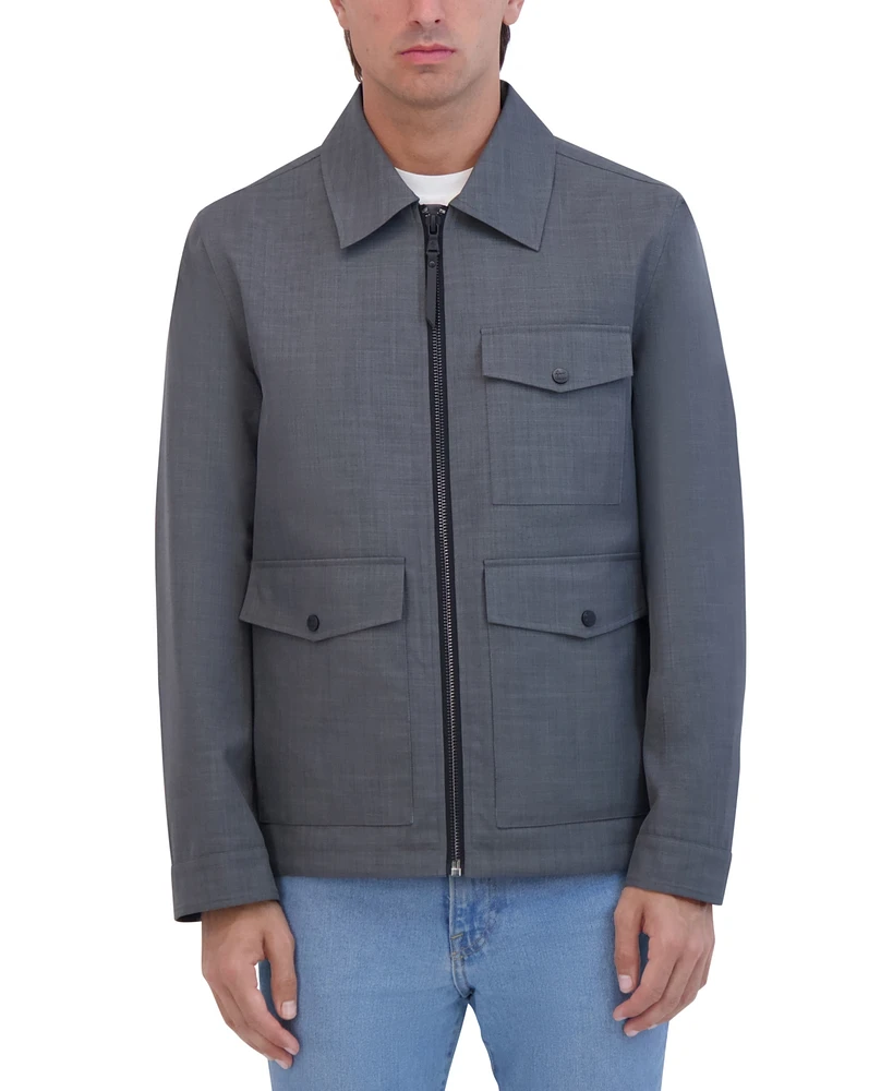 Robert Graham Men's Lightweight Textured Poly Utility Jacket
