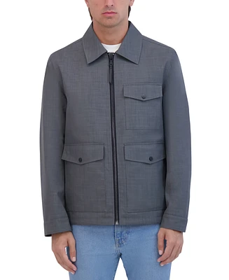 Robert Graham Men's Lightweight Textured Poly Utility Jacket