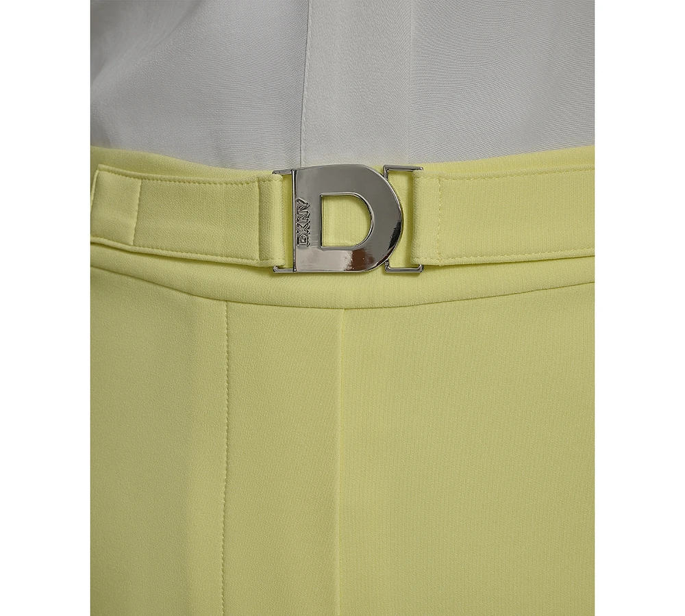 Dkny Plus High-Rise Straight-Leg Ankle Pants