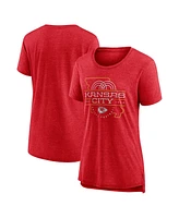Nike Women's Scarlet Kansas City Chiefs Vintage Graphic Tri-Blend Scoop Neck T-Shirt