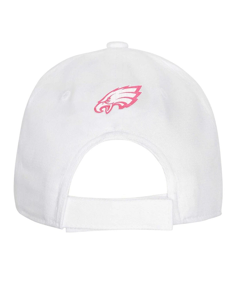 Outerstuff Big Girls Philadelphia Eagles All White Structured Adjustable Hat