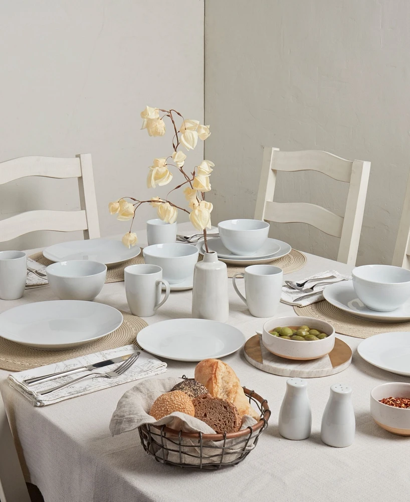 Tabletops Unlimited Adams Ash White 16 Pc. Dinnerware Set, Service for 4