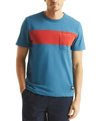 Nautica Men's Short Sleeve Chest Stripe Crewneck T-Shirt