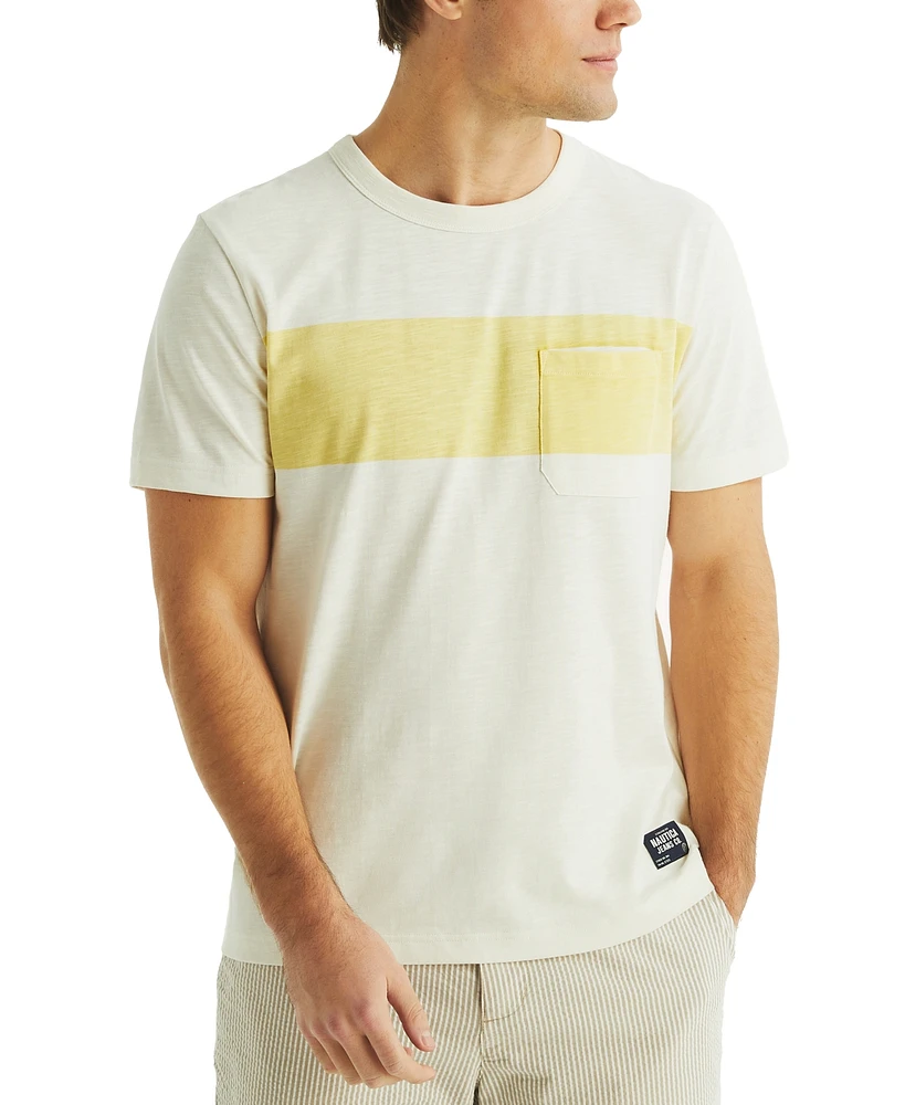 Nautica Men's Short Sleeve Chest Stripe Crewneck T-Shirt