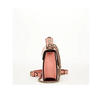 Susu Women s Pink Embellished Crossbody Bag Studded Shoulder Purse with Chain Strap and Top Handle, Statement Designer Handbag for Evening & Casual Ou