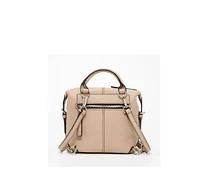 Susu Beige Leather Backpack Purse for Women Convertible Crossbody Bag Medium Size Bag