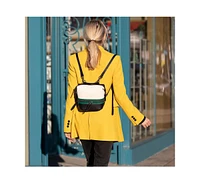 Susu Black Leather Backpack Purse for Women Convertible Crossbody Bag Medium Size Bag with Front and Back Pockets