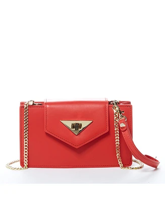 Susu Mini Crossbody Bag Small Leather Red Purse Wristlet Women's Handbag