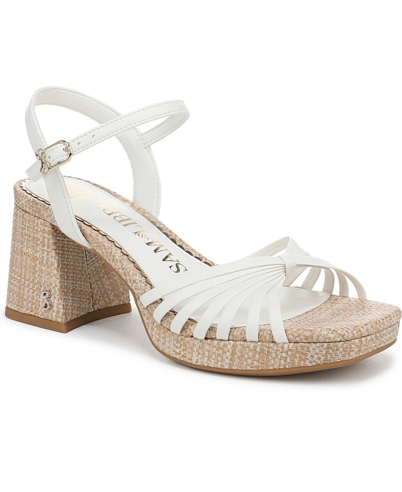 Sam and Libby Women's Lacey Block Heel Strappy Platform Sandals
