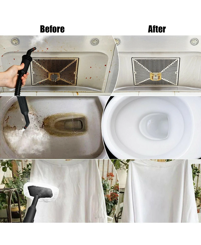 Handheld MultiPurpose Steam Cleaner with 17 Pieces, 350ml Large Capacity Steam Mop Continuous Fill water, Portable Chemical-Free Steamer for Home Use